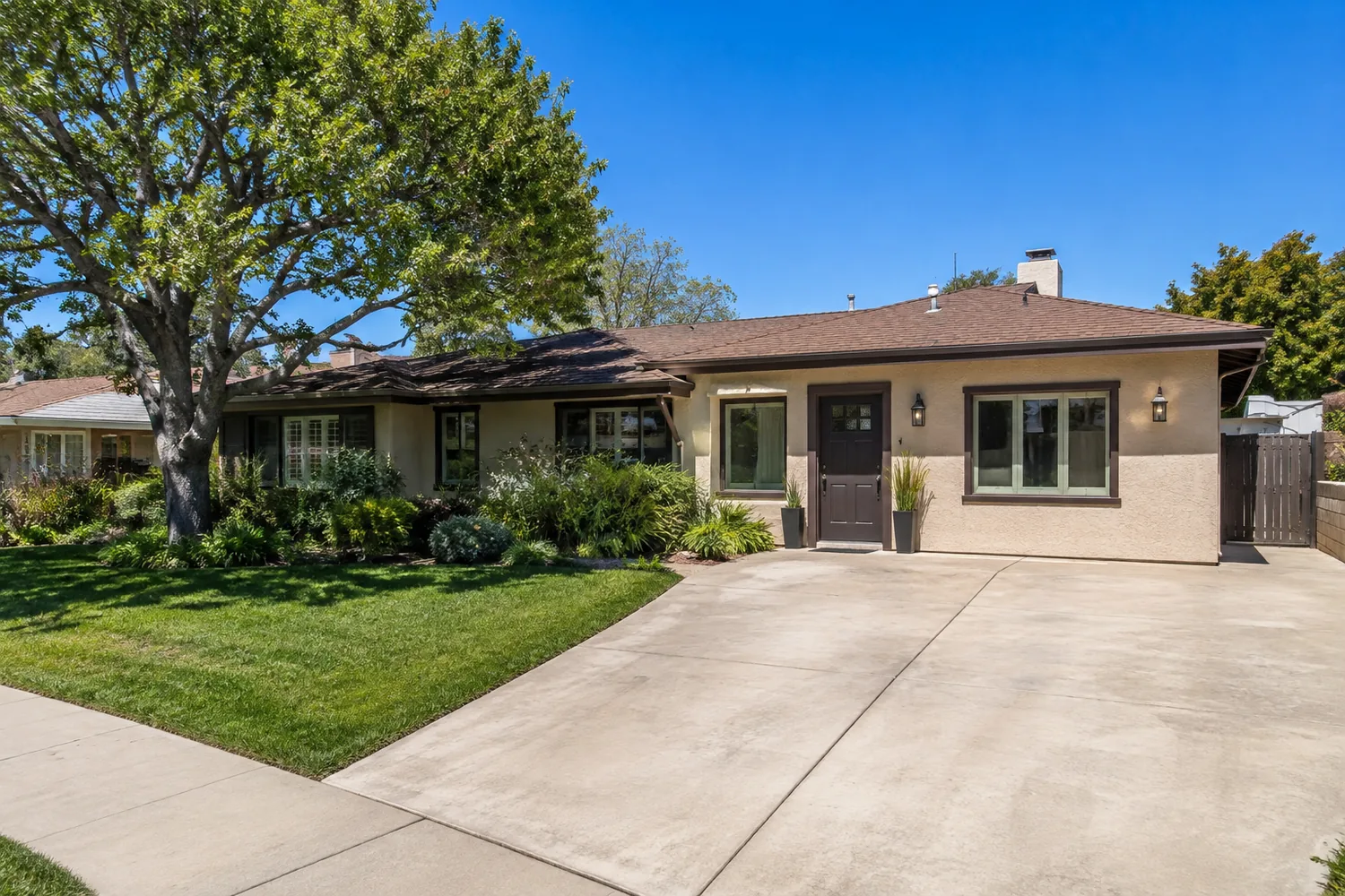 Attached garage converted into an ADU on a Burbank house