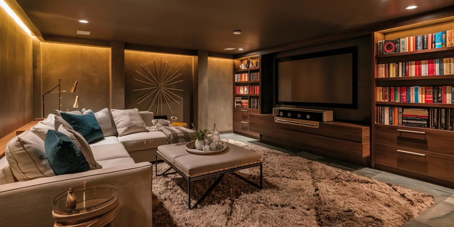 Basement remodeling project in a Burbank, CA home