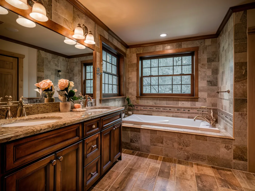 New vanity installed in a remodeled Burbank hall bathroom