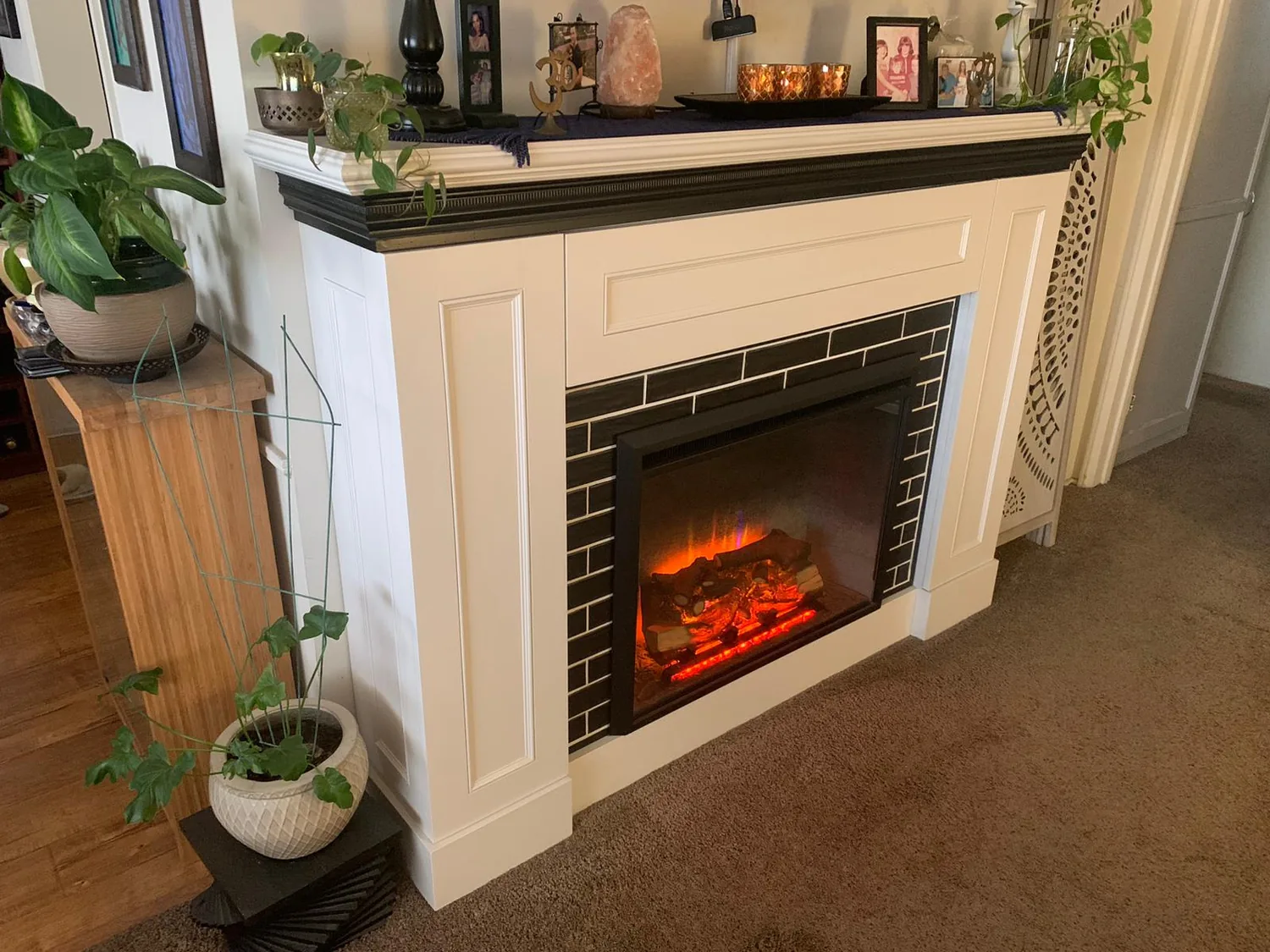 Custom fireplace mantle built to match original period detail in Burbank