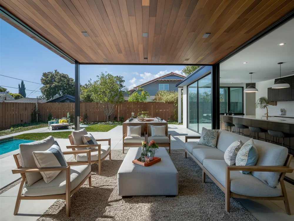 Interior of a completed room addition in Burbank, CA
