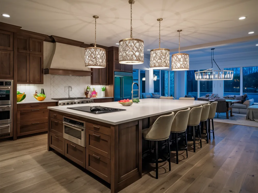 Island kitchen layout built in a Burbank home