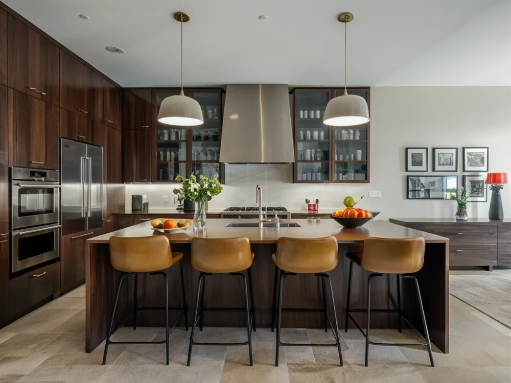 L-shaped kitchen layout in a Burbank, CA remodel