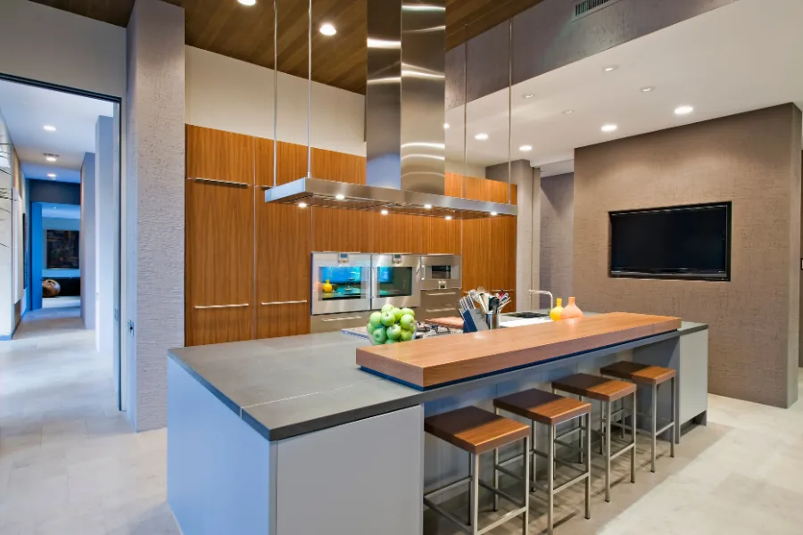 Open concept living space created by removing a load bearing wall in Burbank, CA
