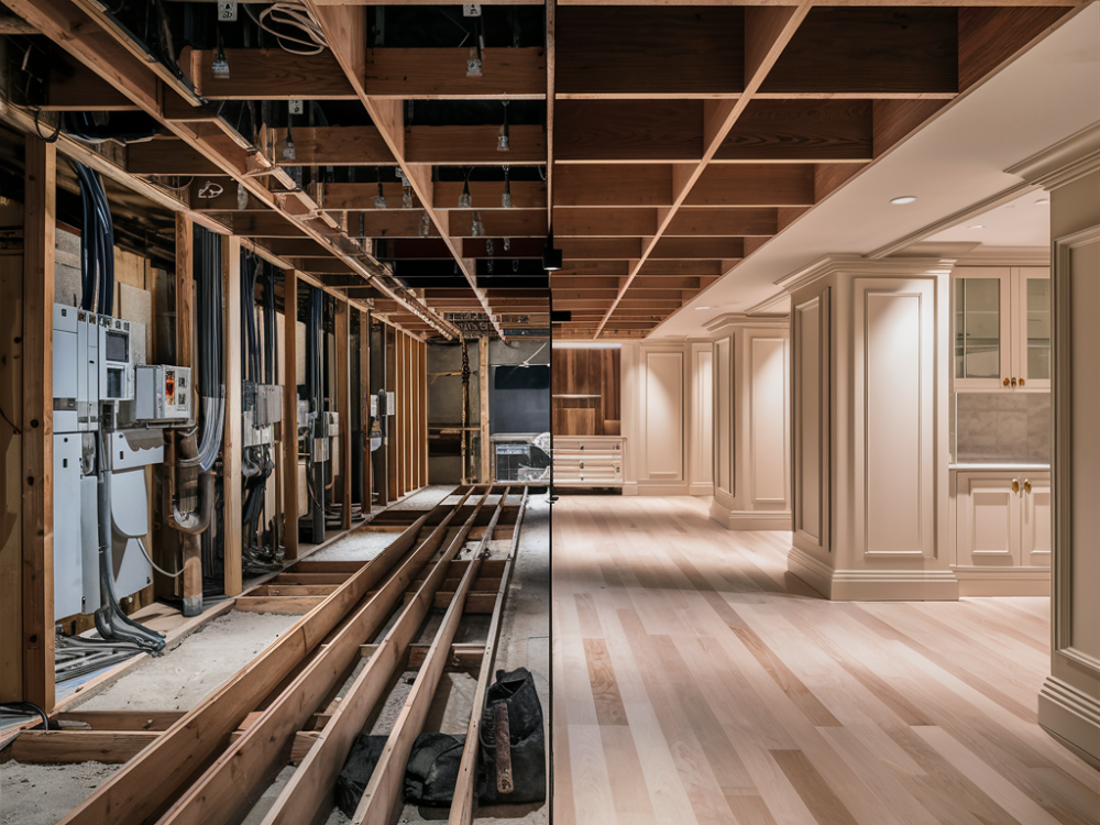 A burbank basement in the process of transformation