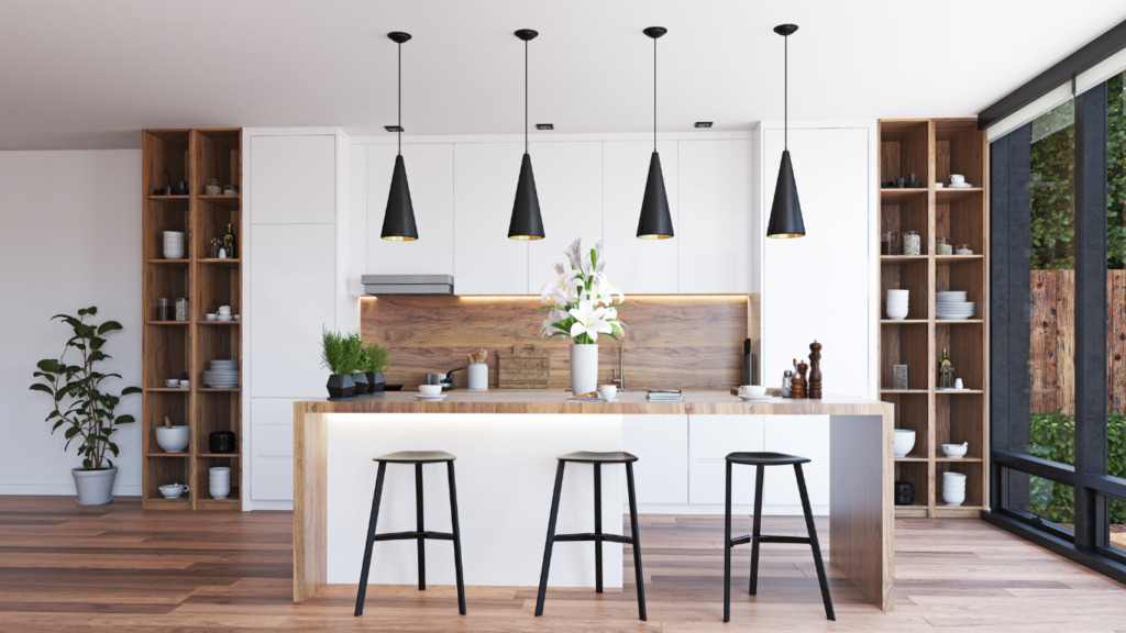 a beautiful array of cabinets in a modern and sleek living area setting