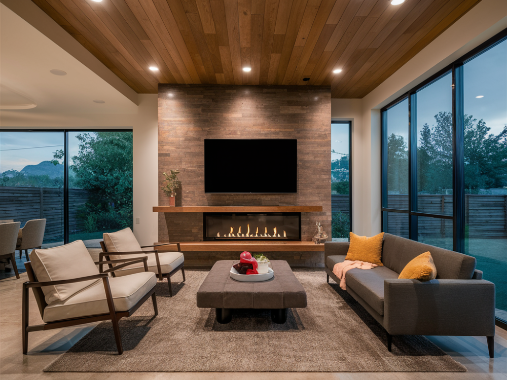 a modern fireplace for a modern home