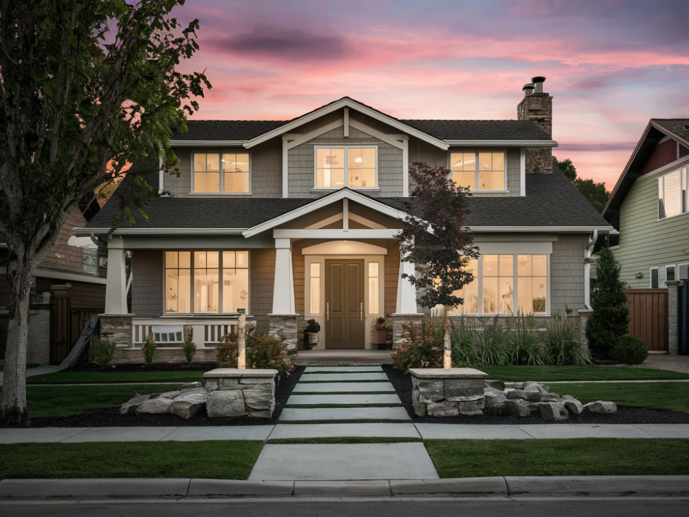 A classic burbank home with external remodeling done on the entrance. 