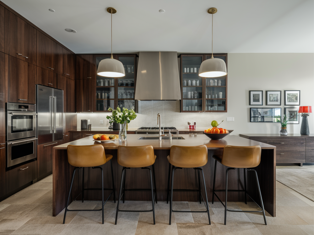 a modern l-shaped kitchen