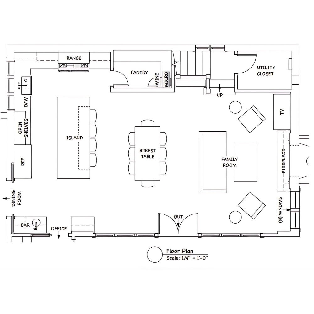 Open Concept Kitchen Floor plan