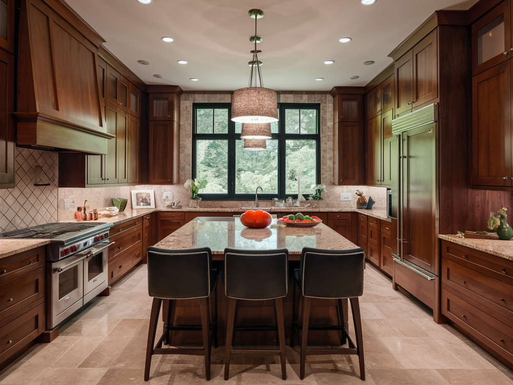 a traditional u-shaped kitchen