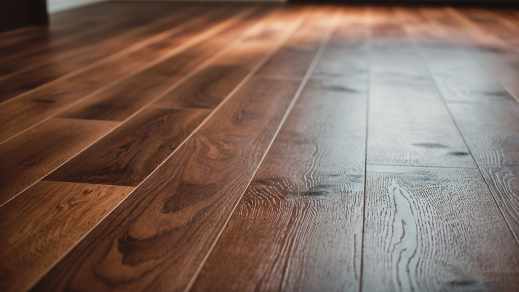 A close up image of a laminated hardwood floor in burbank ca