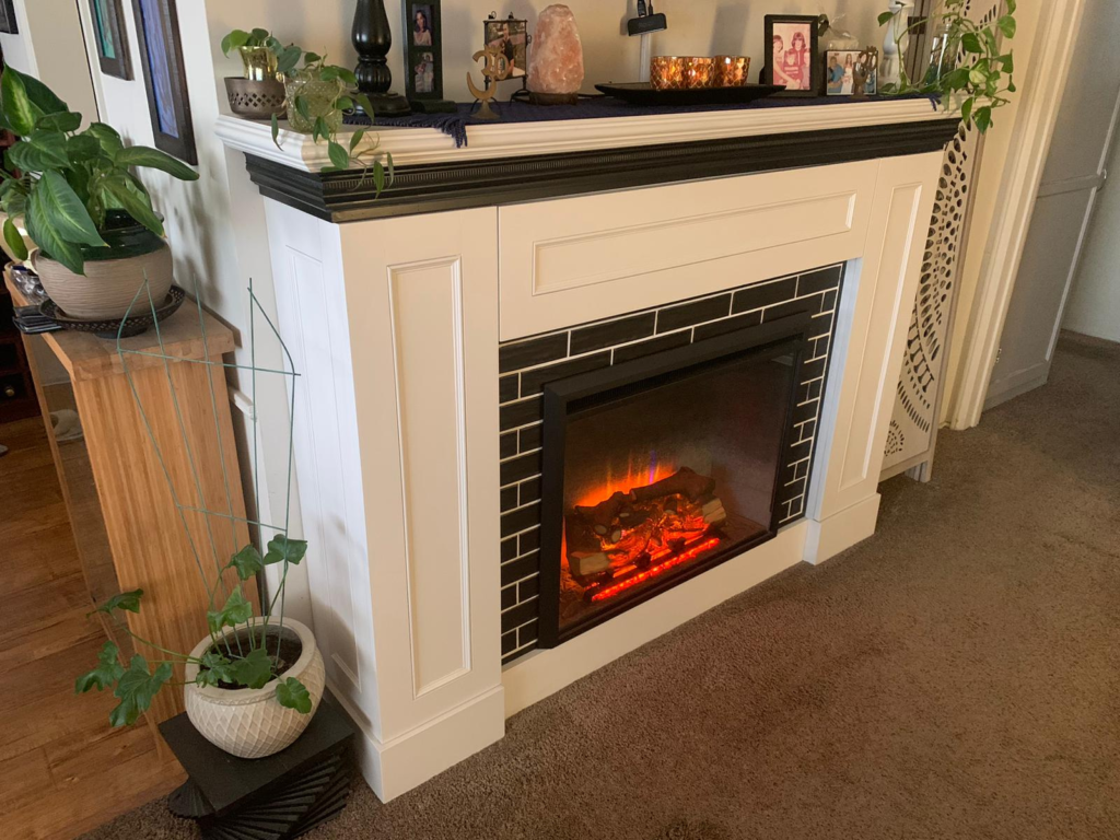 A custom hand made beautiful fireplace mantle we have at our own burbank residential home