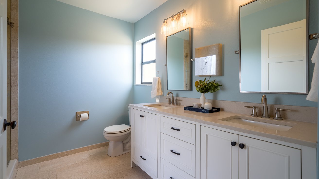 bathroom remodel with beautiful aesthetic lighting - burbank remodeling contractor