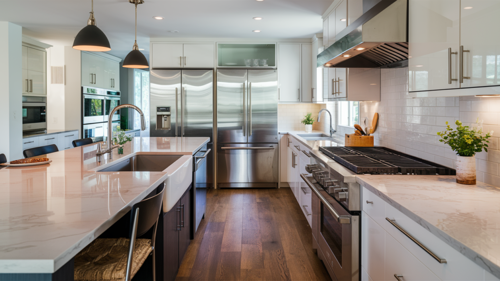 A stunning image of a burbank kitchen remodel that complies with local regulations and permits