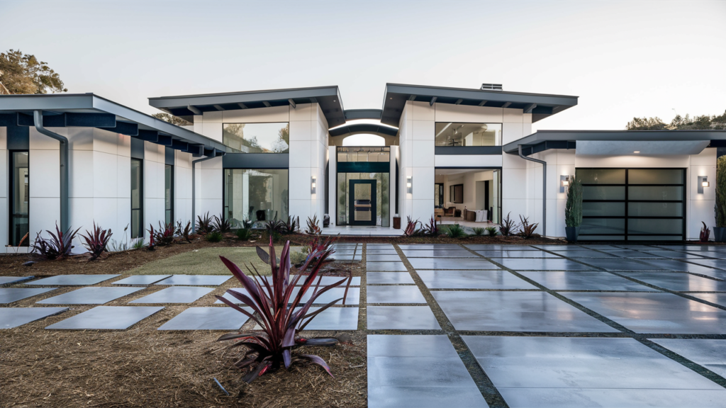 Modern burbank mansion exterior remodeled