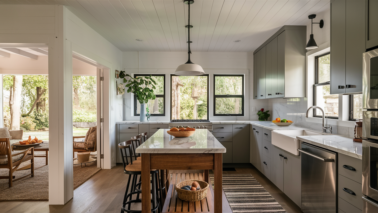 a professional photo of a beautiful newly remodeled Burbank kitchen