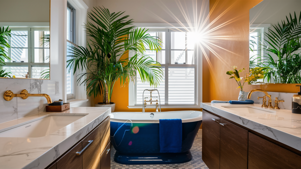 vibrant new remodeled bathroom in California